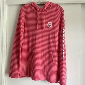 Vineyard Vines Pink Stripe/White Whale French Terry Sweatshirt Hoodie Top S